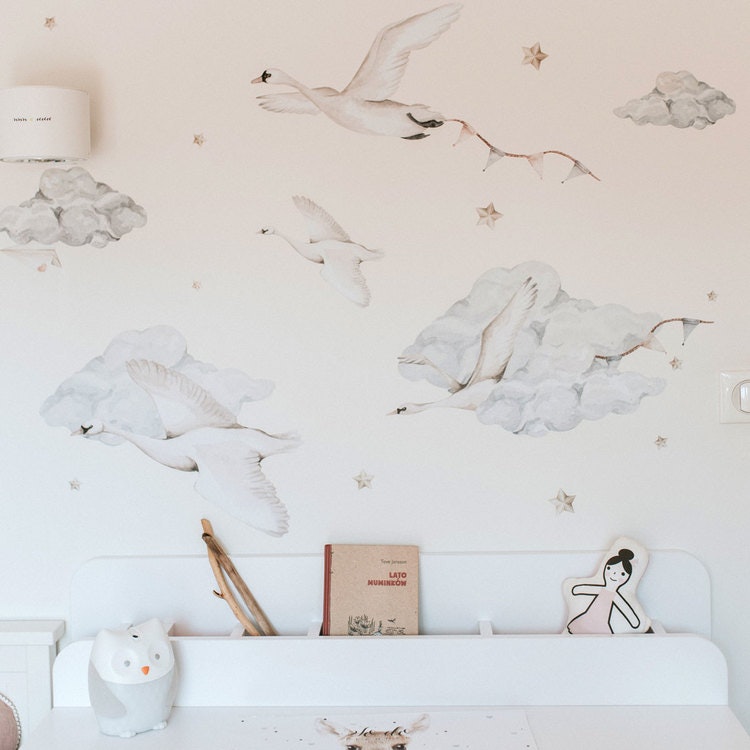 Dekornik, wall sticker swans 