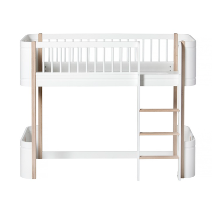 Oliver Furniture, Loft bed mini+, white/oak