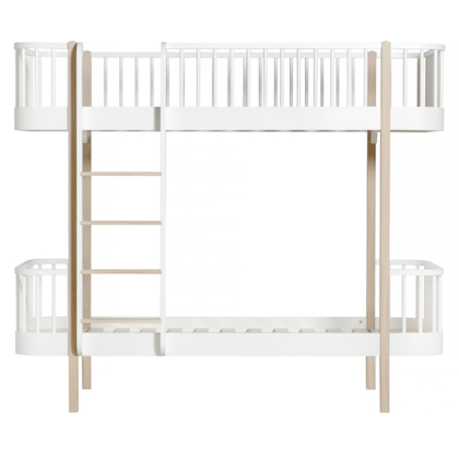 Oliver Furniture, bunk bed white/oak 90x200