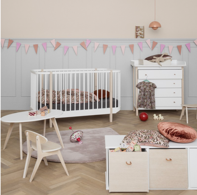 Oliver Furniture, changing table white/oak 