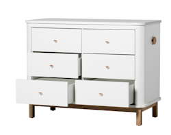 Oliver Furniture, Chest of drawers white/oak