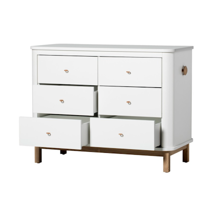 Oliver Furniture, Chest of drawers white/oak