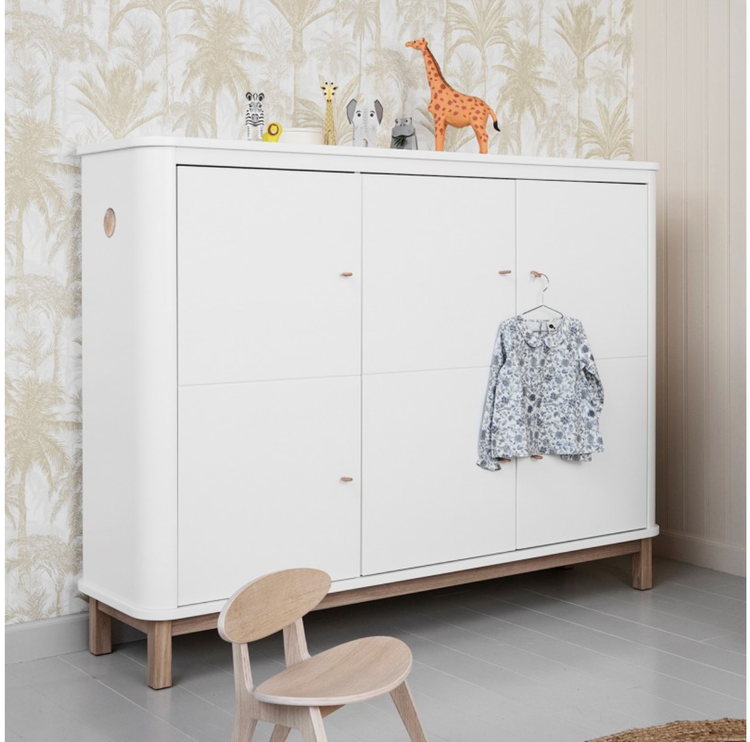 Oliver Furniture, cabinet white/oak - Babylove.se