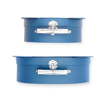 Jollein, storage boxes suitcase 2 pack, animal club steel blue