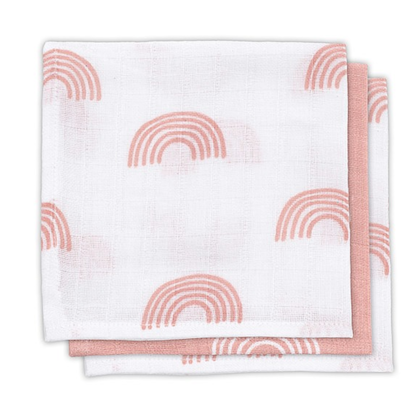 Jollein, baby blanket rainbow blush pink, 3-pack