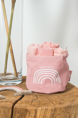 Jollein, storage basket rainbow blush pink