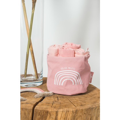 Jollein, storage basket rainbow blush pink