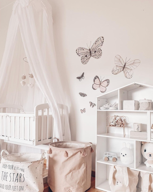 Babylove, väggklistermärke fjärilar 