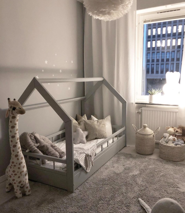 Grey house bed with cover for children's room Grey house bed with cover for children's room