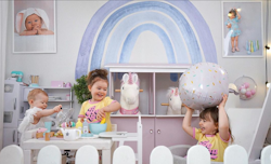 Babylove, blue rainbow, regnbåge väggklistermärke