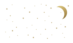 Babylove, wall sticker gold moon with stars