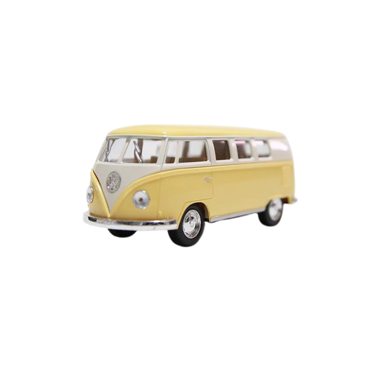 Leksaksbil stor Volkswagen pastell buss gul 