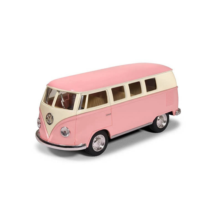 Toy car large Volkswagen pastel bus pink 