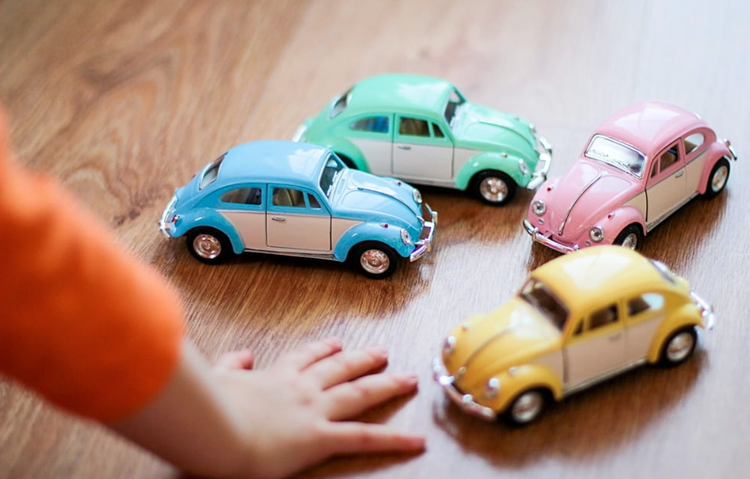 Toy car large Volkswagen pastel classic blue 