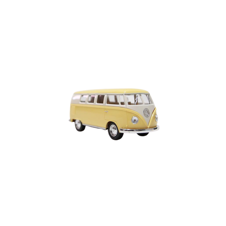 Leksaksbil Volkswagen pastell bus mini gul 
