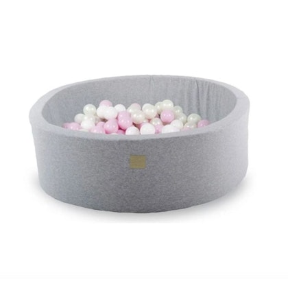 Meow, light grey ball pit with 200 balls, Pretty Pink