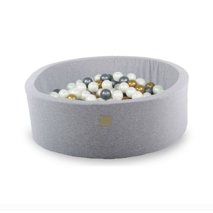 Meow, light grey ball pit with 200 balls, Silver/Gold 