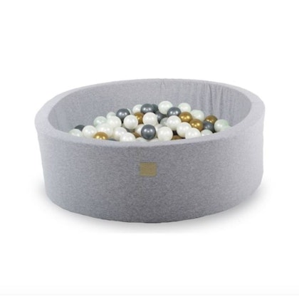 Meow, light grey ball pit with 200 balls, Silver/Gold