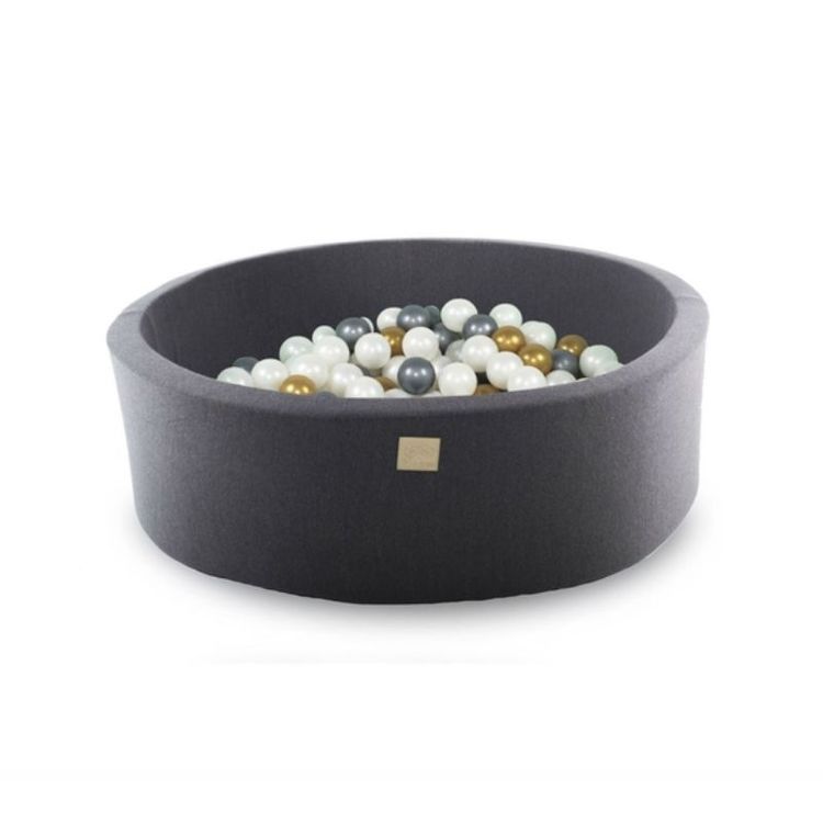 Meow, dark grey ball pit with 200 balls, Silver/Gold 