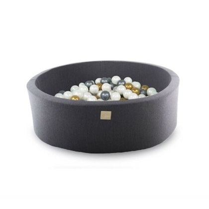 Meow, dark grey ball pit with 200 balls, Silver/Gold