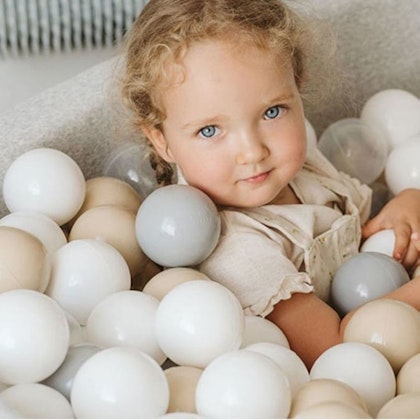 Meow, light grey ball pit with 250 balls, Safari beige