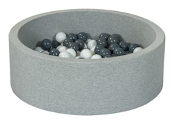 Ljusgrå bollhav BASIC, 90x30 med bollar (vita, grå)
