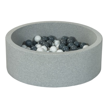 Light grey ball pit BASIC, 90x30 with balls (white, grey)