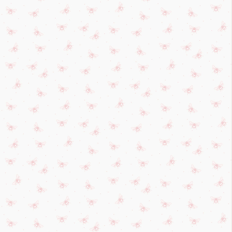 The Kids Interiors Store, Self-adhesive Wallpaper, Bees Pink/White 