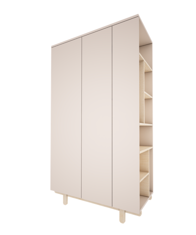 Woodluck, wardrobe with bookcase, BASIC Woodluck, wardrobe with bookcase, BASIC