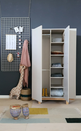 Woodluck, wardrobe with bookcase, BASIC