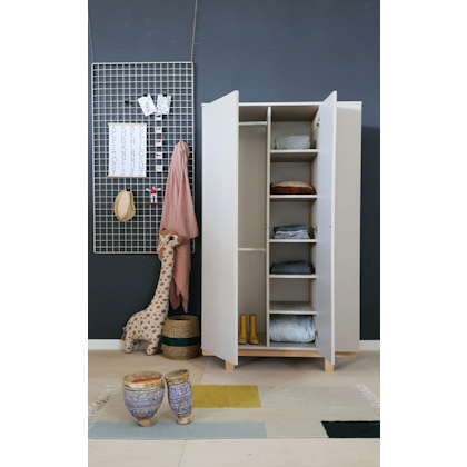 Woodluck, wardrobe with bookcase, BASIC