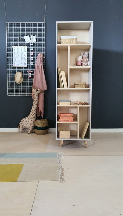 Woodluck, garderob med bokhylla, BASIC Bokhylla till barnrrummet