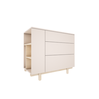 Woodluck, chest of drawers with bookcase , BASIC