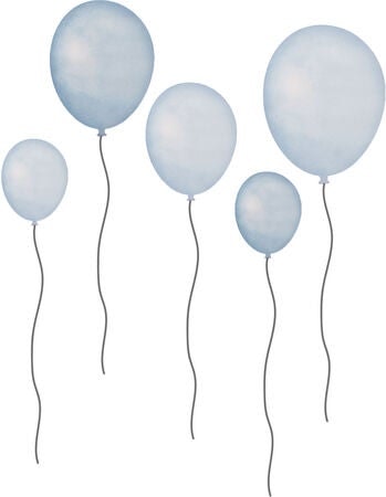 That`s Mine väggklistermärken ballonger 5-pack, blå 