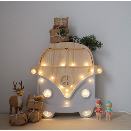Little Lights, Night light for children's room, Grey/nature bus