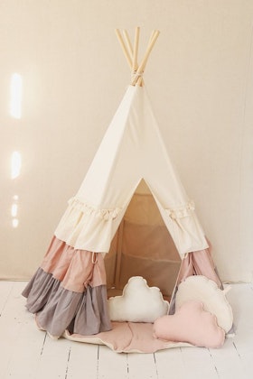 Moi Mili, tipi tent with flounce Powder