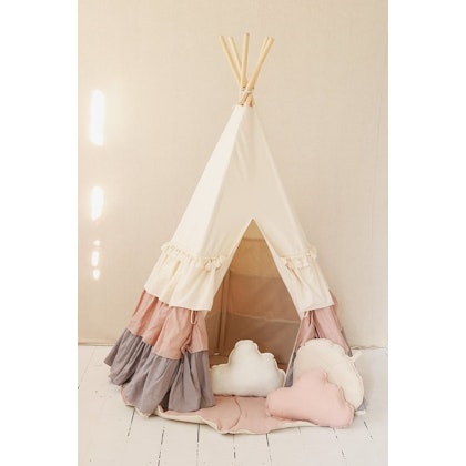 Moi Mili, tipi tent with flounce Powder