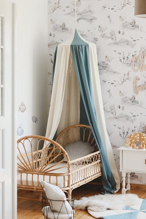Moi Mili, Bed Canopy  - Blue Cirkus