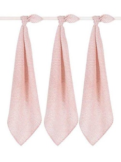 Jollein, snuttefilt snake pale pink 70x70 cm, 3-pack