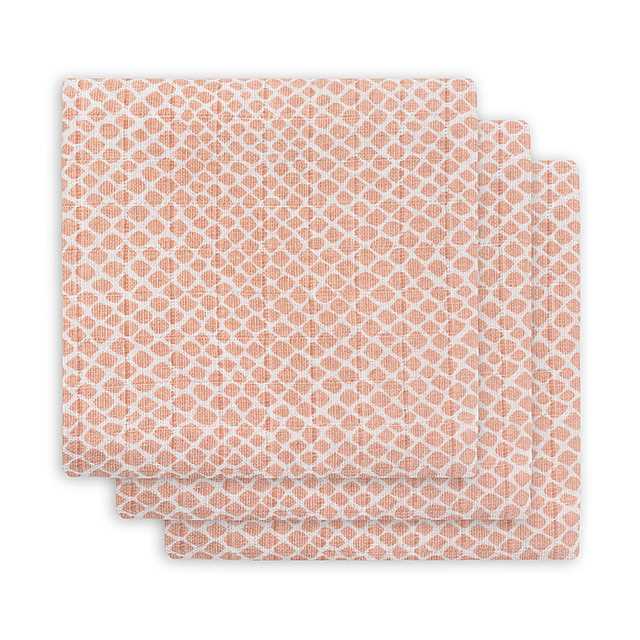 Jollein, snuttefilt snake pale pink 70x70 cm, 3-pack 