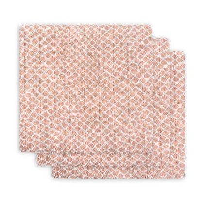 Jollein, snuttefilt snake pale pink 70x70 cm, 3-pack