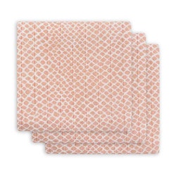 Jollein, snuttefilt snake pale pink 70x70 cm, 3-pack