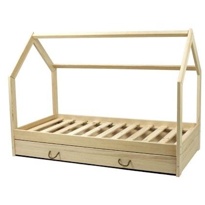 Natural house bed 80x160 for the children's room with storage drawer