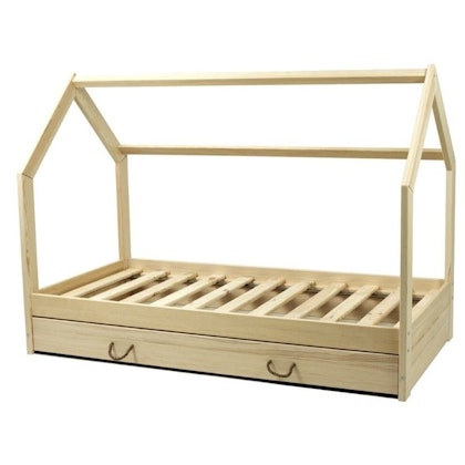 Natural house bed 80x160 for the children's room with storage drawer