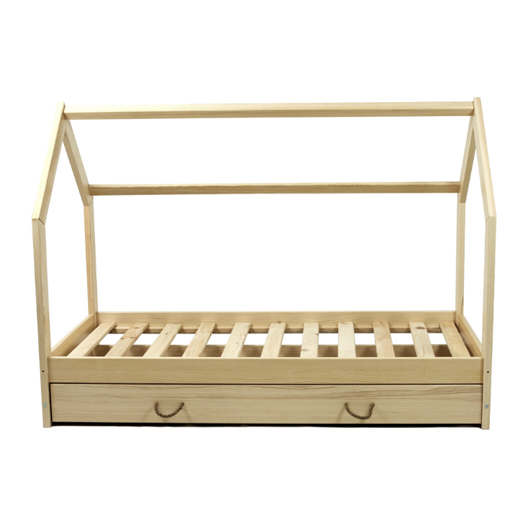 Natural house bed 80x160 for the children's room with storage drawer Natural house bed 80x160 for the children's room with storage drawer