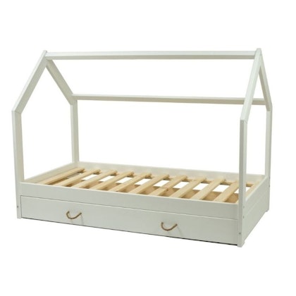 White house bed 80x160 for the children's room with storage drawer