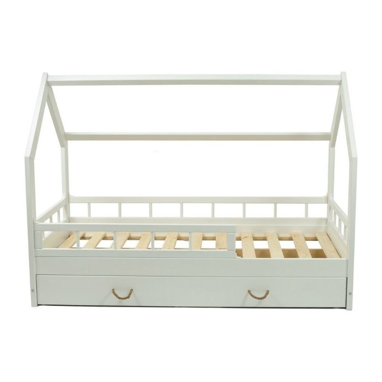 White house bed with protection 80x160 and storage drawer White house bed with protection 80x160 and storage drawer