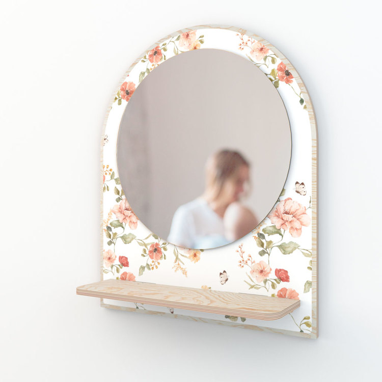 Dekornik, spegel floral vintage 