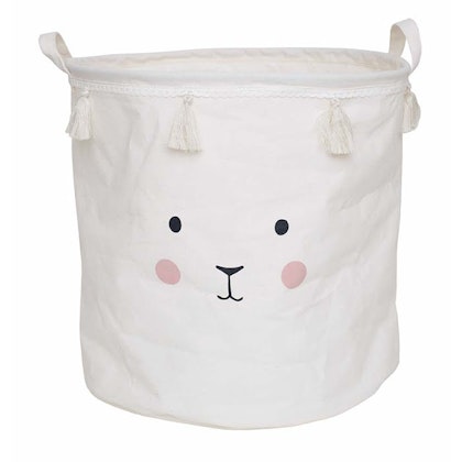 JaBaDaBaDo white storage basket bunny with tassels