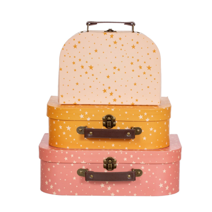 Sass & Belle, storage boxes suitcase little stars, set of 3